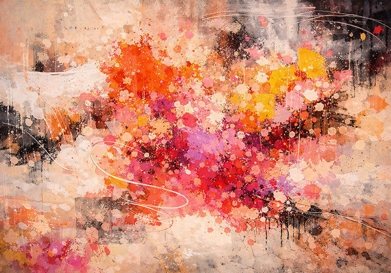 Modern abstract landscape wall art with golden light reflections, textured black brushstrokes, and a dramatic contemporary composition.