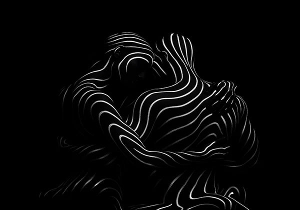 Minimalist black and white abstract wall art collection featuring modern monochrome prints with bold contrast, clean lines, and elegant texture — perfect for contemporary interiors by inprint designs.