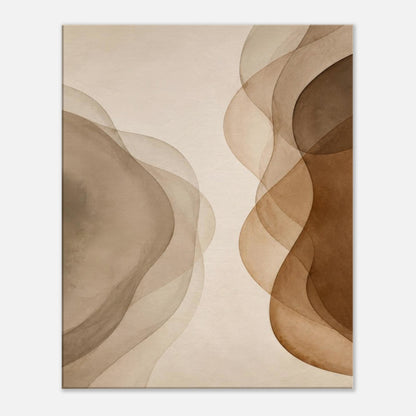 Veil Flow minimalist abstract canvas print in neutral beige and brown tones