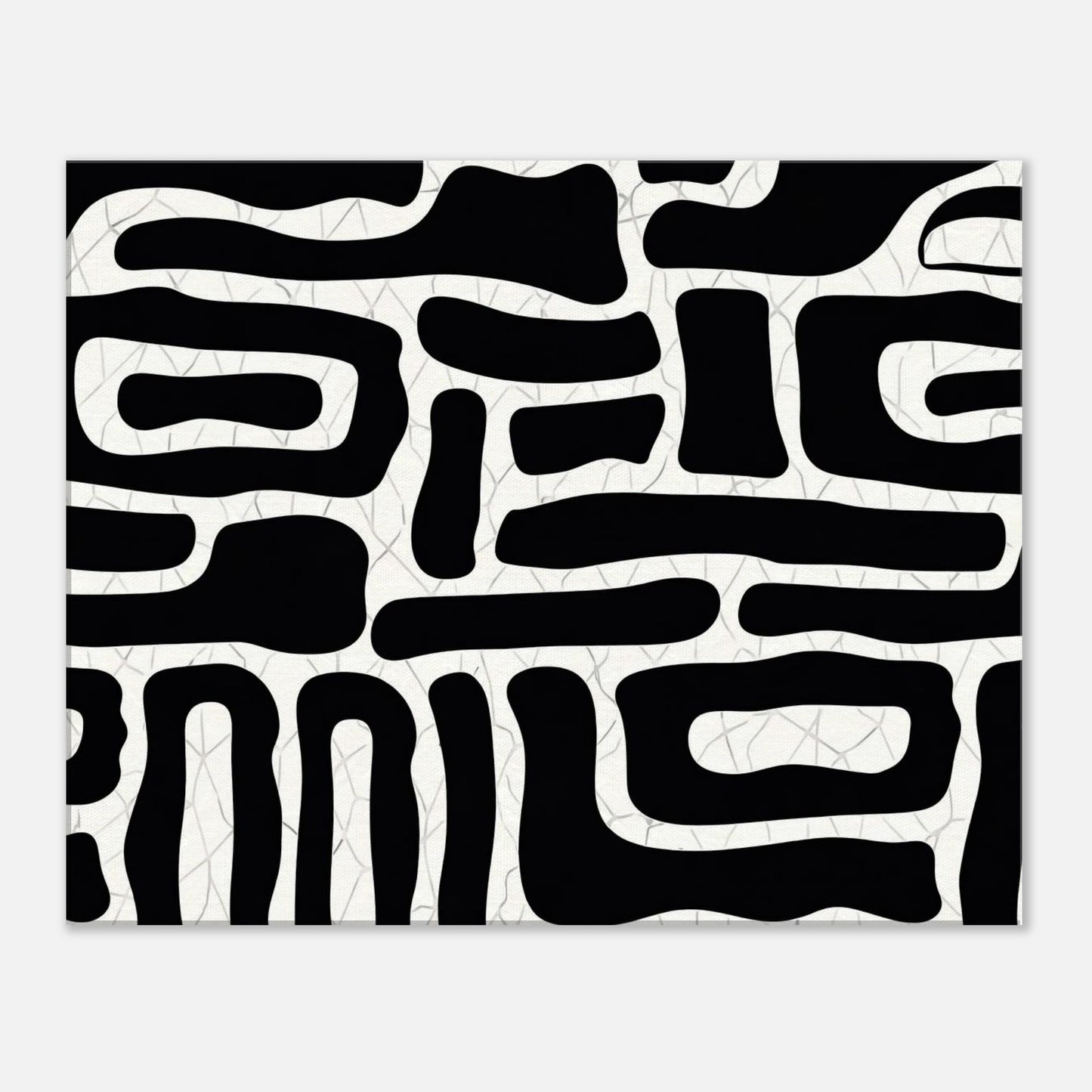 cMinimalist black and white abstract poster with bold organic shapes and graphic modern design