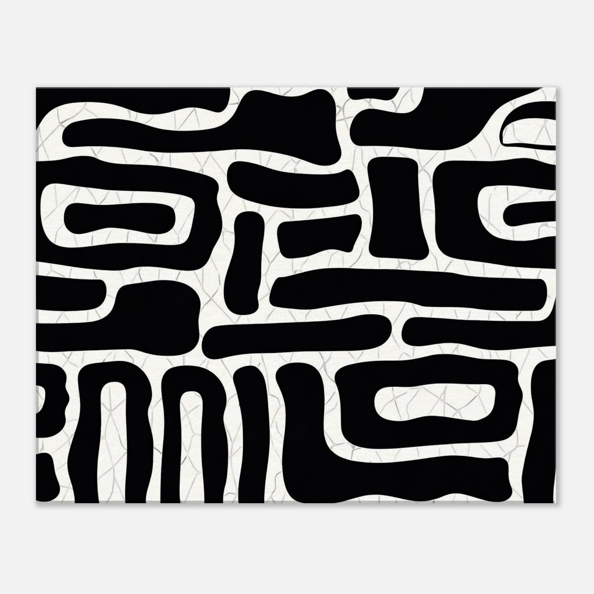cMinimalist black and white abstract poster with bold organic shapes and graphic modern design