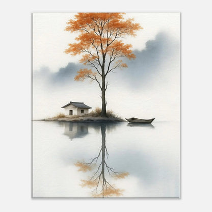 Autumn Refuge canvas print, close up of artwork detail