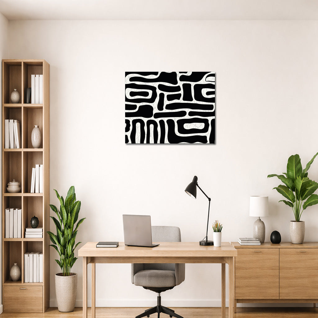 Close-up of canvas print materials and hanging hardware for wall art