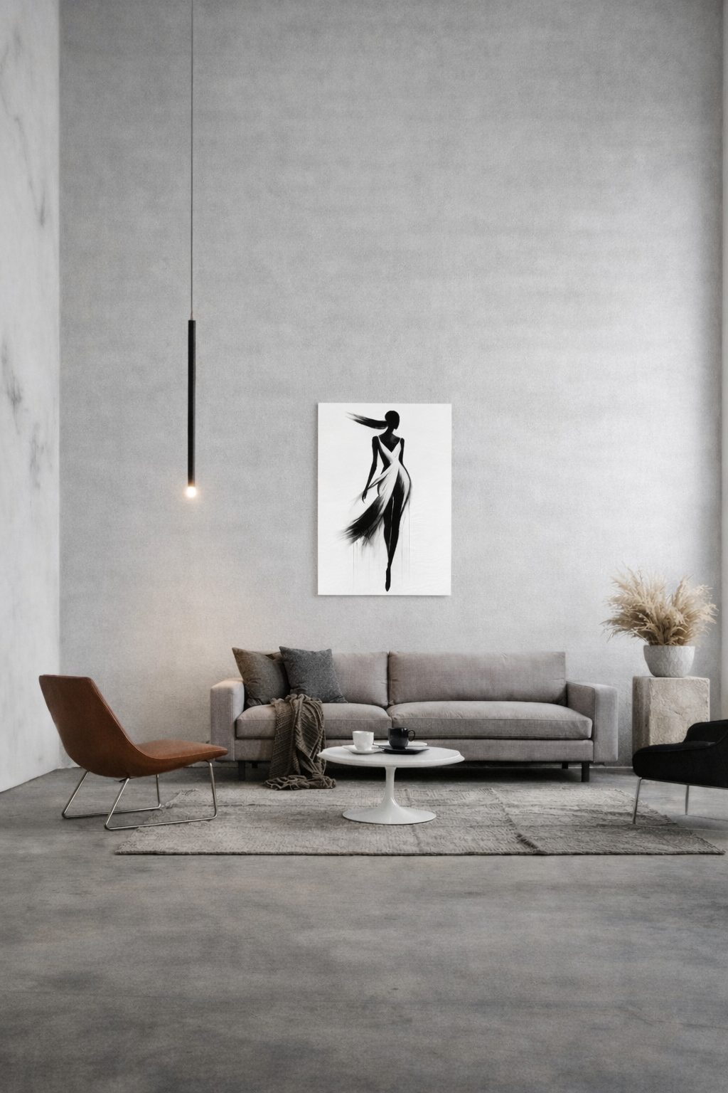 Silent Grace – modern minimalist figure canvas wall art