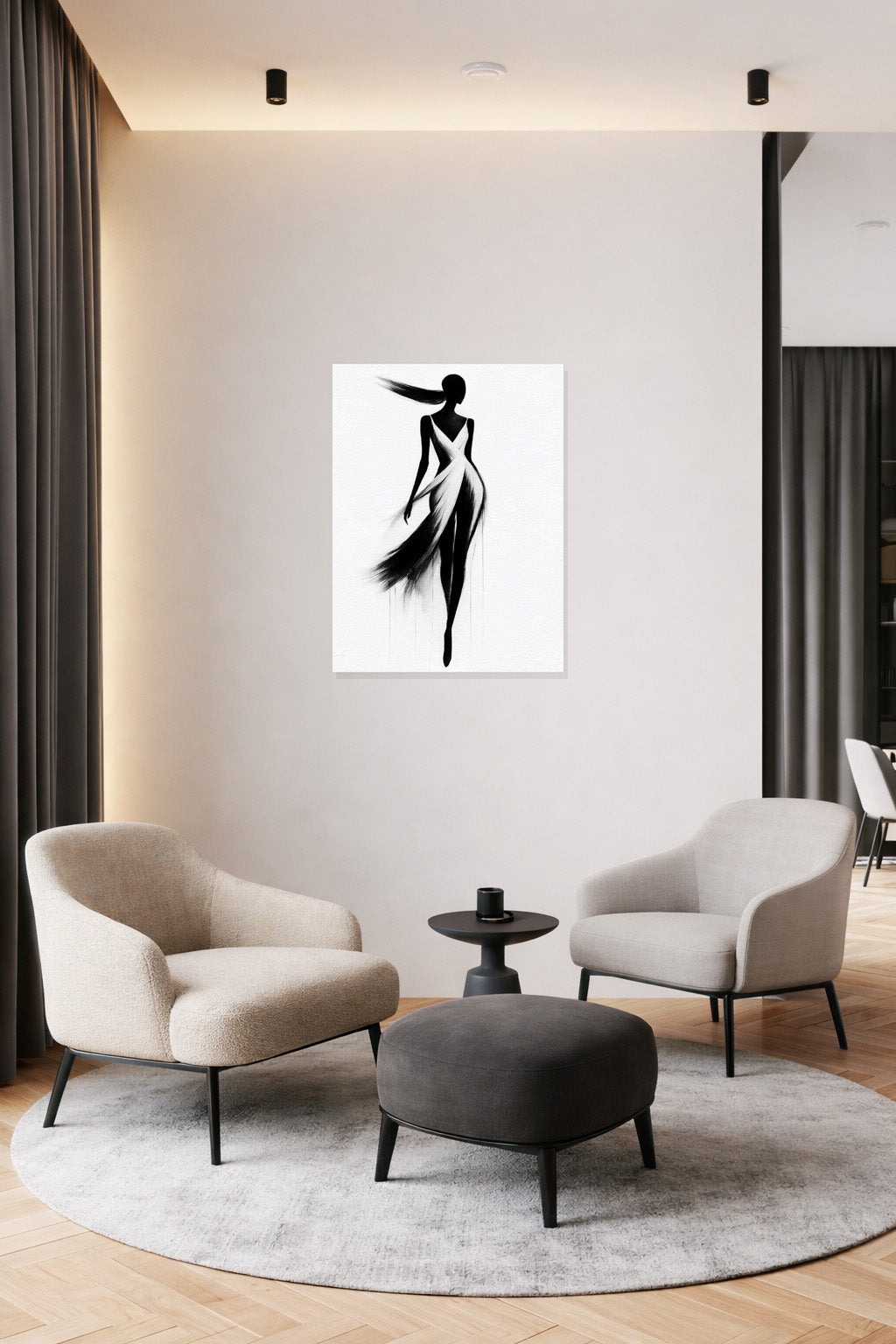 Silent Grace – modern minimalist figure canvas wall art