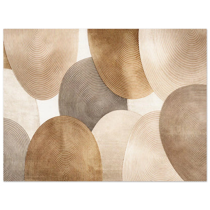 Full composition of layered rings in ivory, sand and soft brown