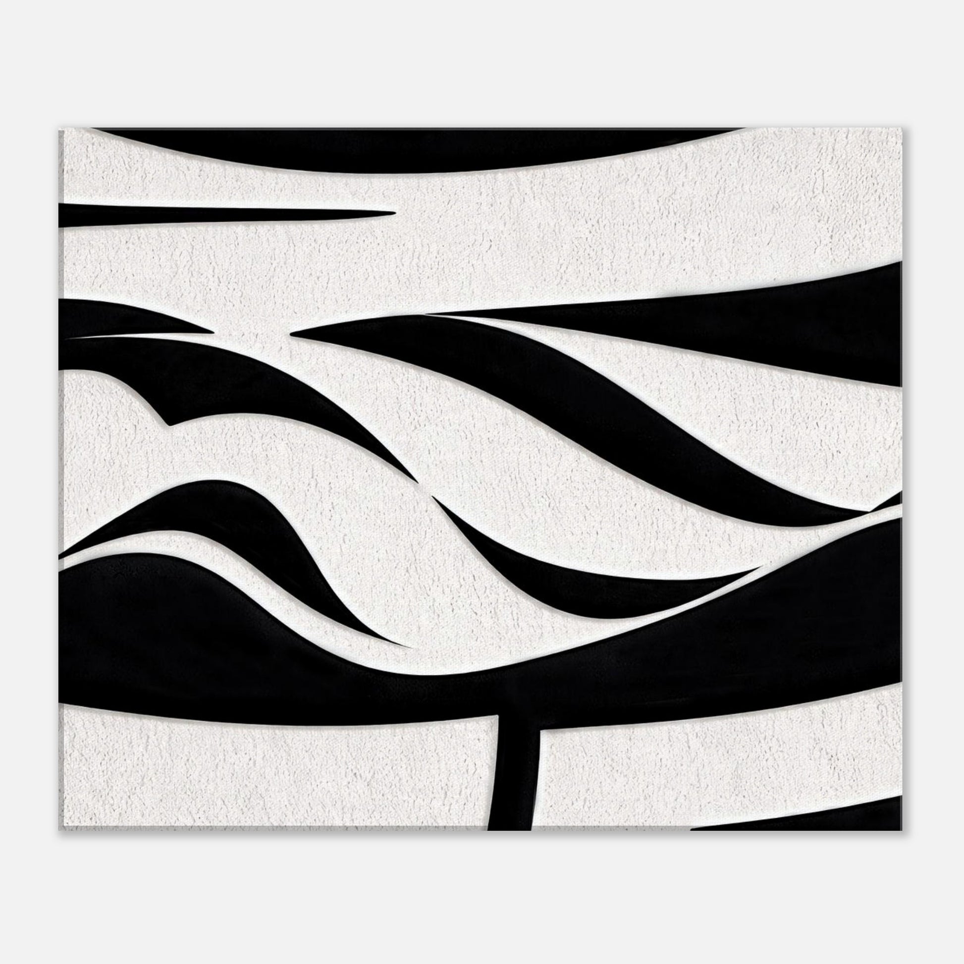 Abstract black and white artwork detail with fluid lines and minimalist design