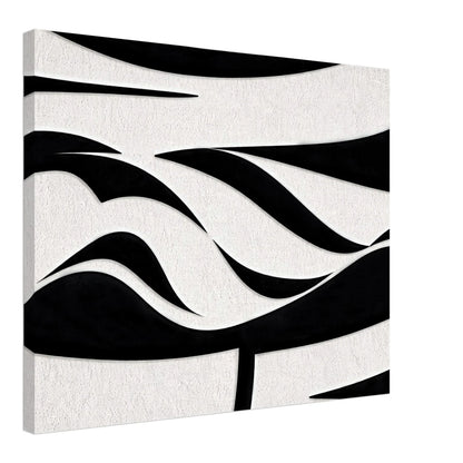 Canvas seen at an angle, showing the 4 cm deep wooden stretcher frame and the printed wrapped edge