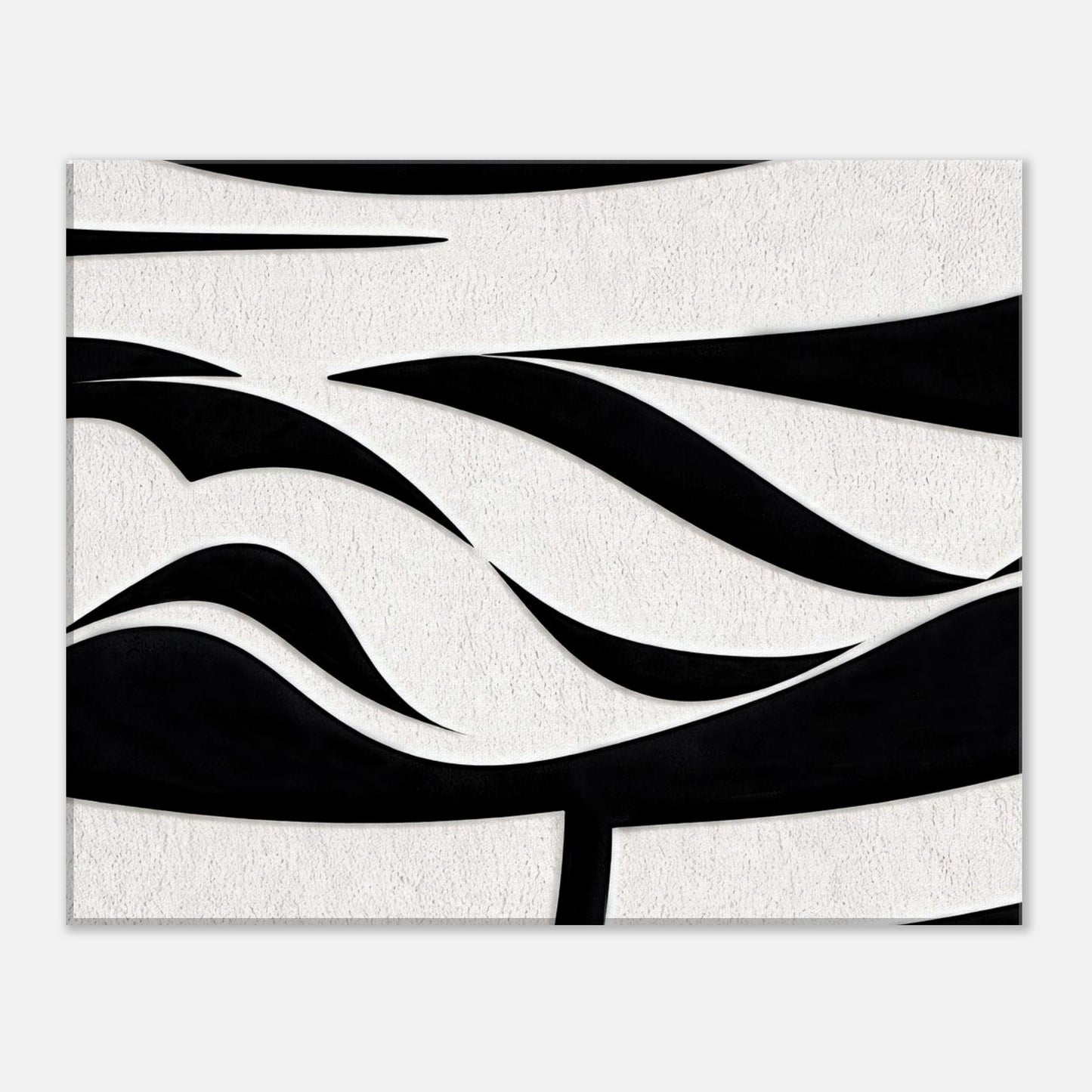 Modern black and white abstract wall art with dynamic flowing lines