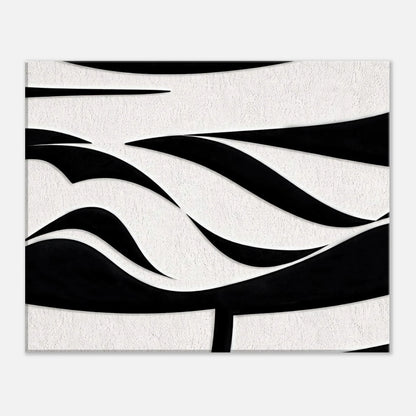 Detail of the raised white surface texture between the flowing black shapes