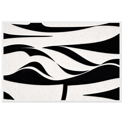 The flowing wave composition in a white wooden frame