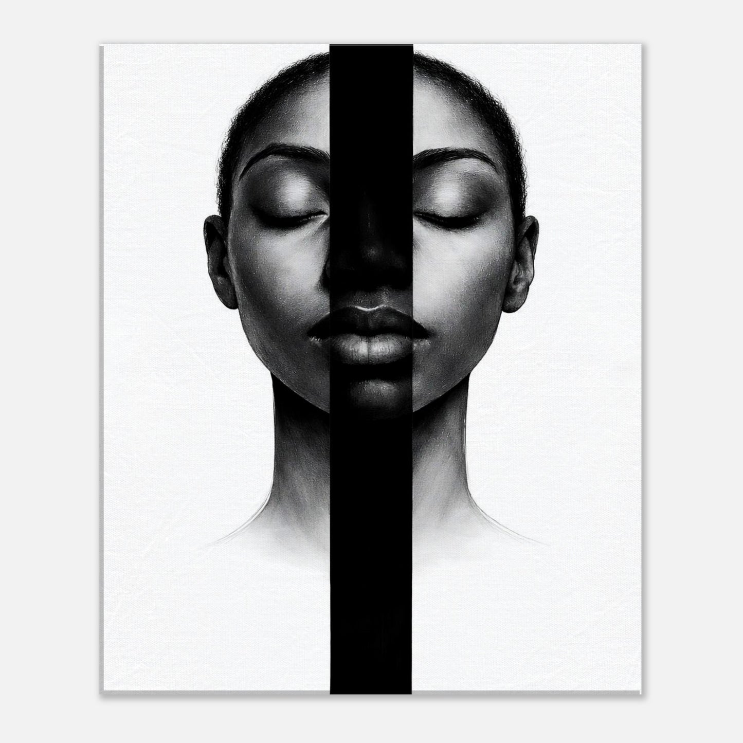 Minimalist monochrome portrait wall art print