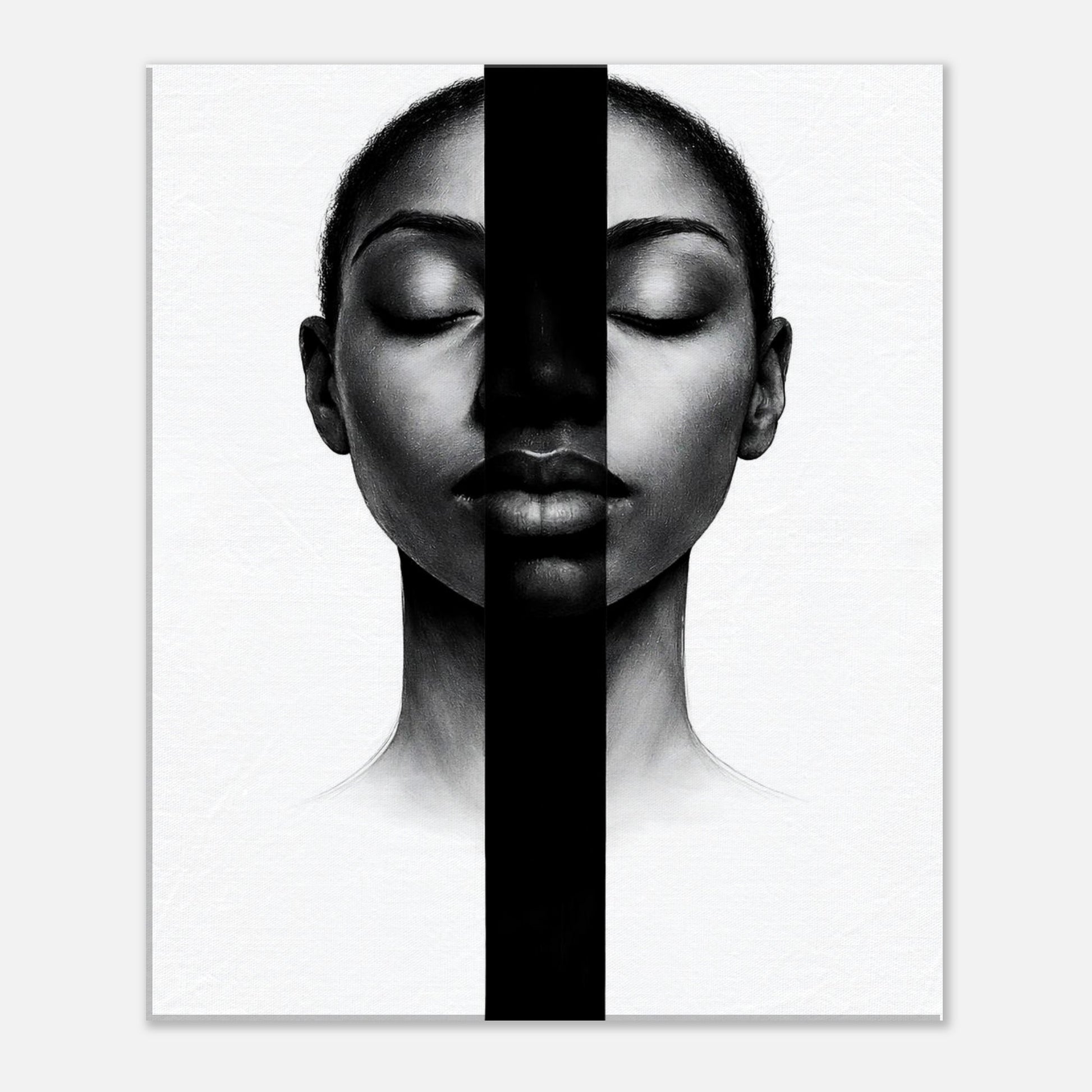 Minimalist monochrome portrait wall art print