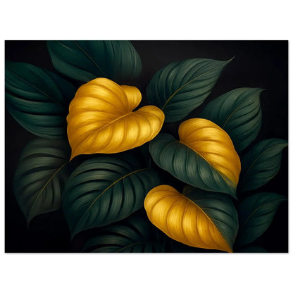 Lumina Leaves poster showing the leaf veins and soft light on the gold foliage