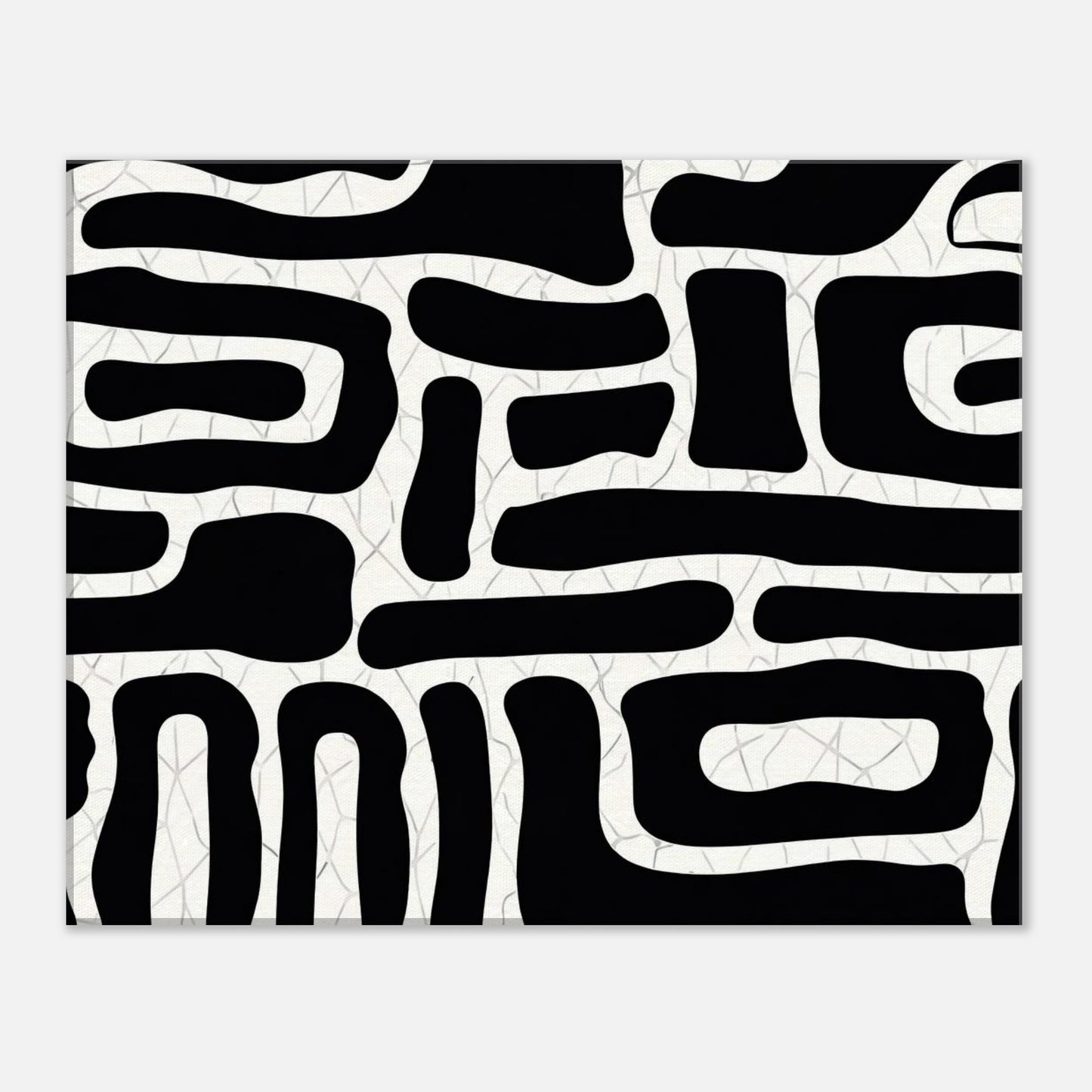 Contemporary black and white abstract wall art with flowing organic shapes