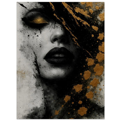 Modern abstract portrait art print on matte paper