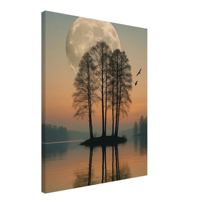 Moonlit Reflection canvas seen from the side, showing the 4 cm deep stretched wooden frame