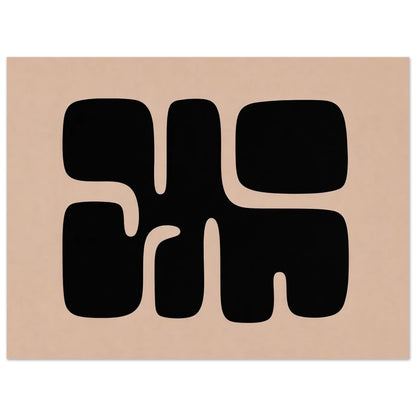 Full composition of the abstract art poster in landscape format with interlocking organic forms