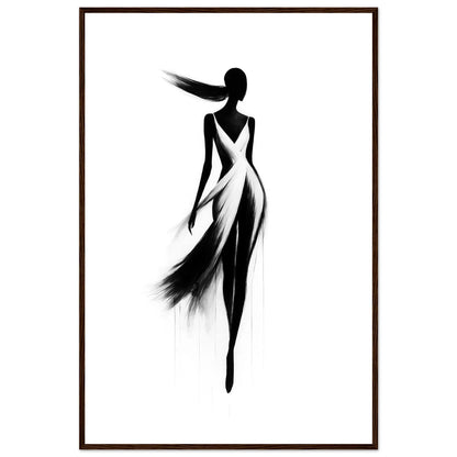 The figure composition in a dark brown wooden frame