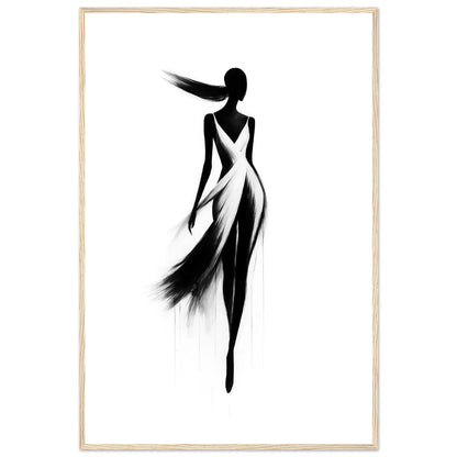 The figure composition in a natural light wood frame