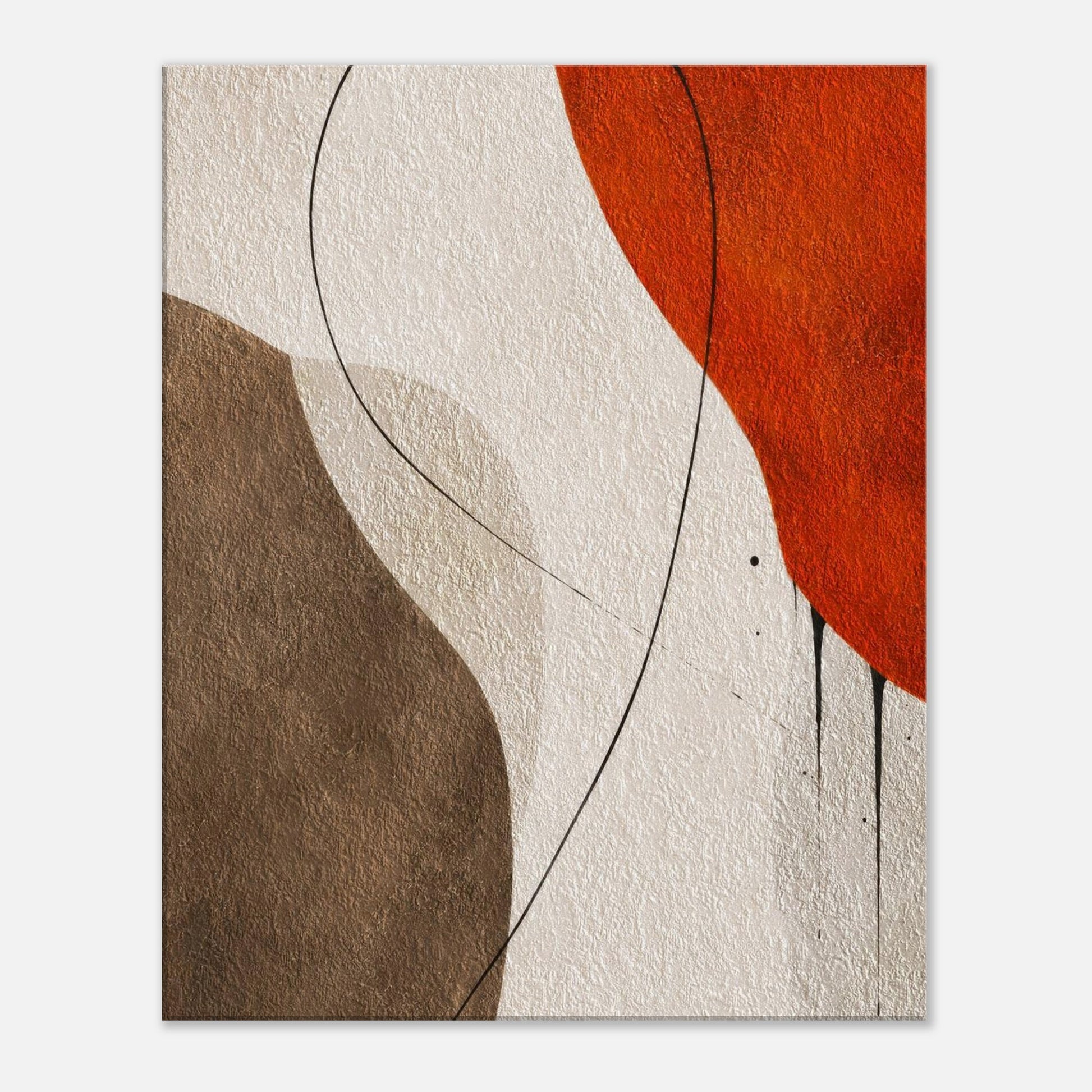 Abstract earth tone canvas wall art with textured modern design