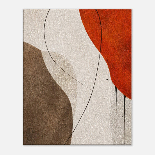 Abstract earth tone canvas wall art with textured modern design