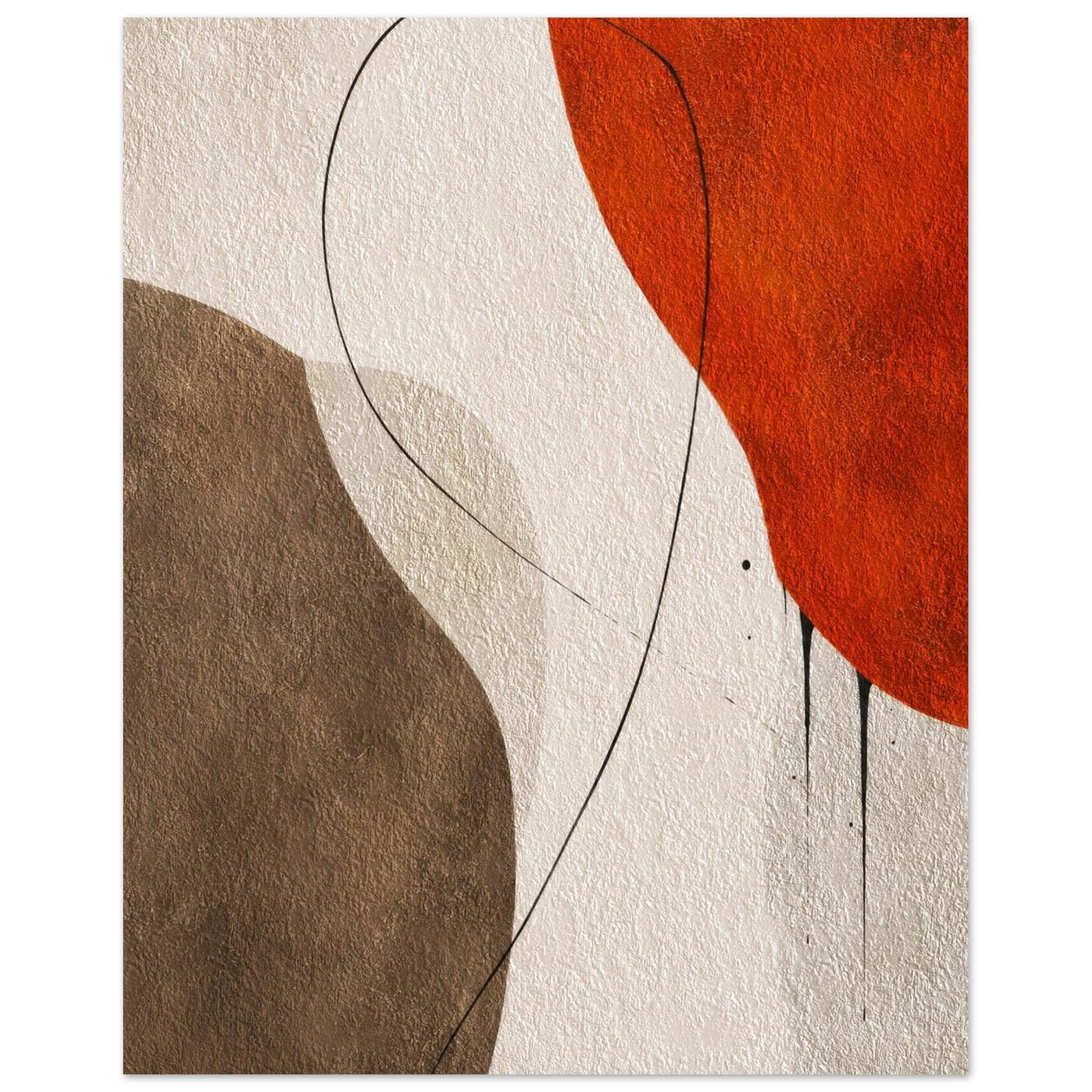 Close-up view of abstract earth tone poster artwork