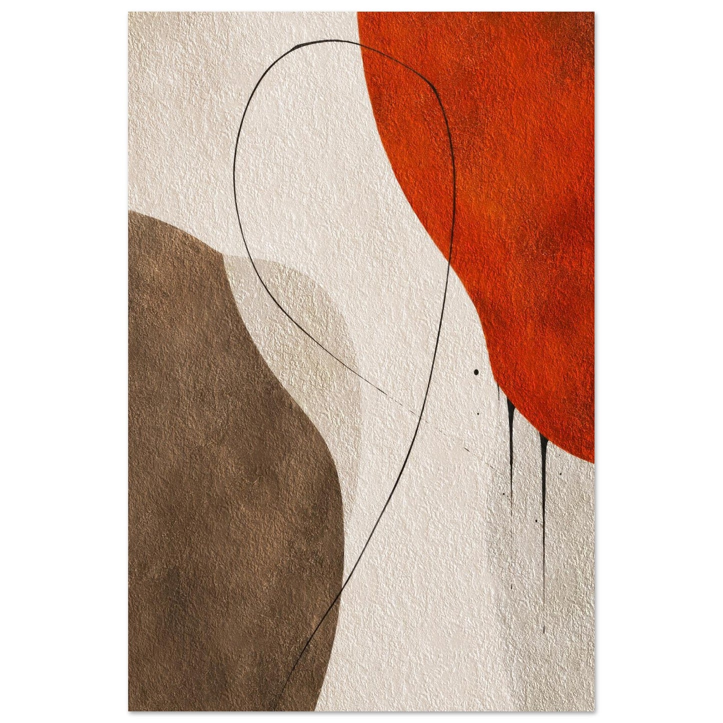 Abstract earth tone poster with textured modern design on matte paper