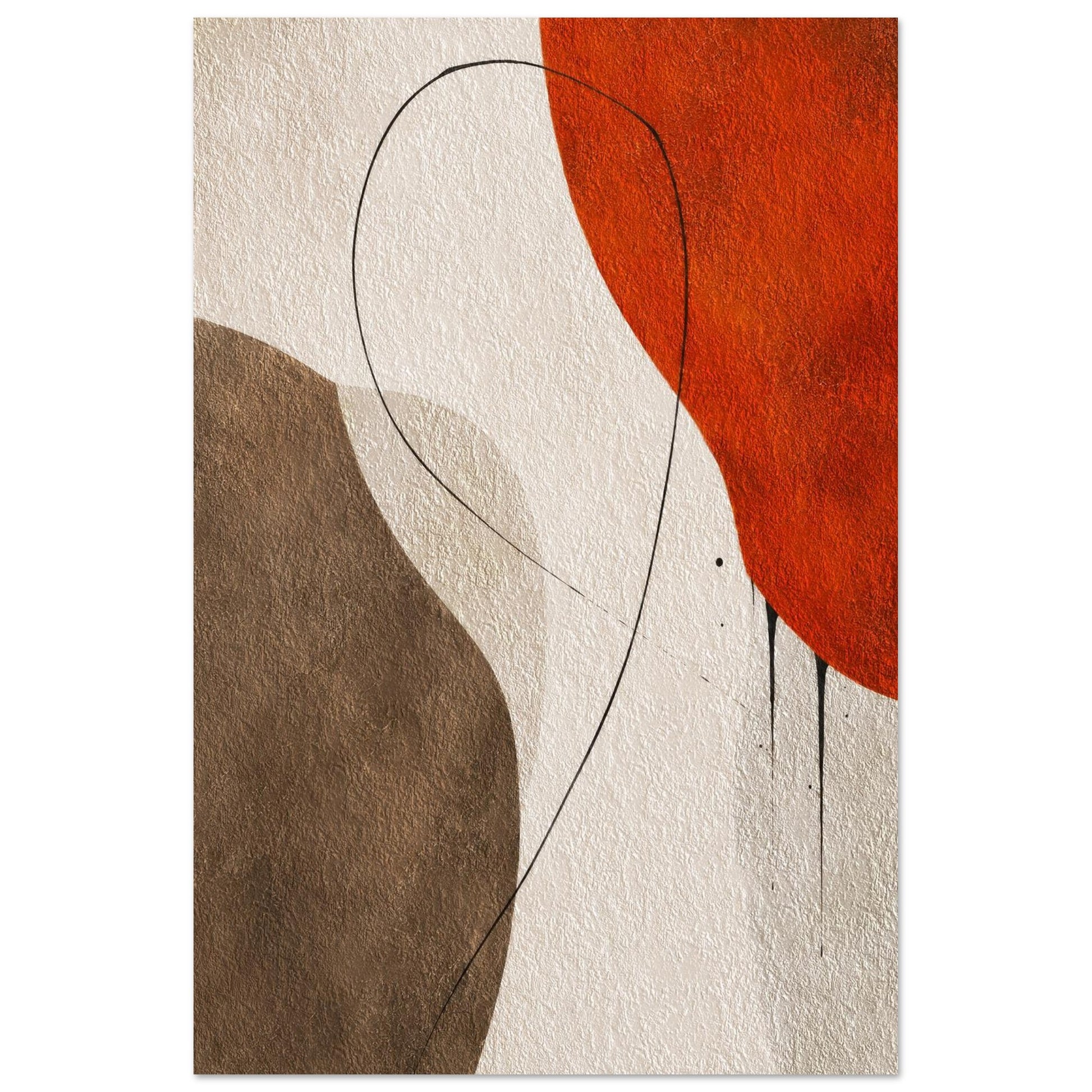 Abstract earth tone poster with textured modern design on matte paper