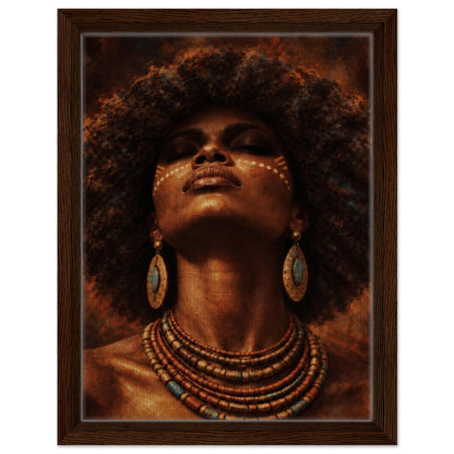 Golden Aura framed canvas wall art in a dark wood frame