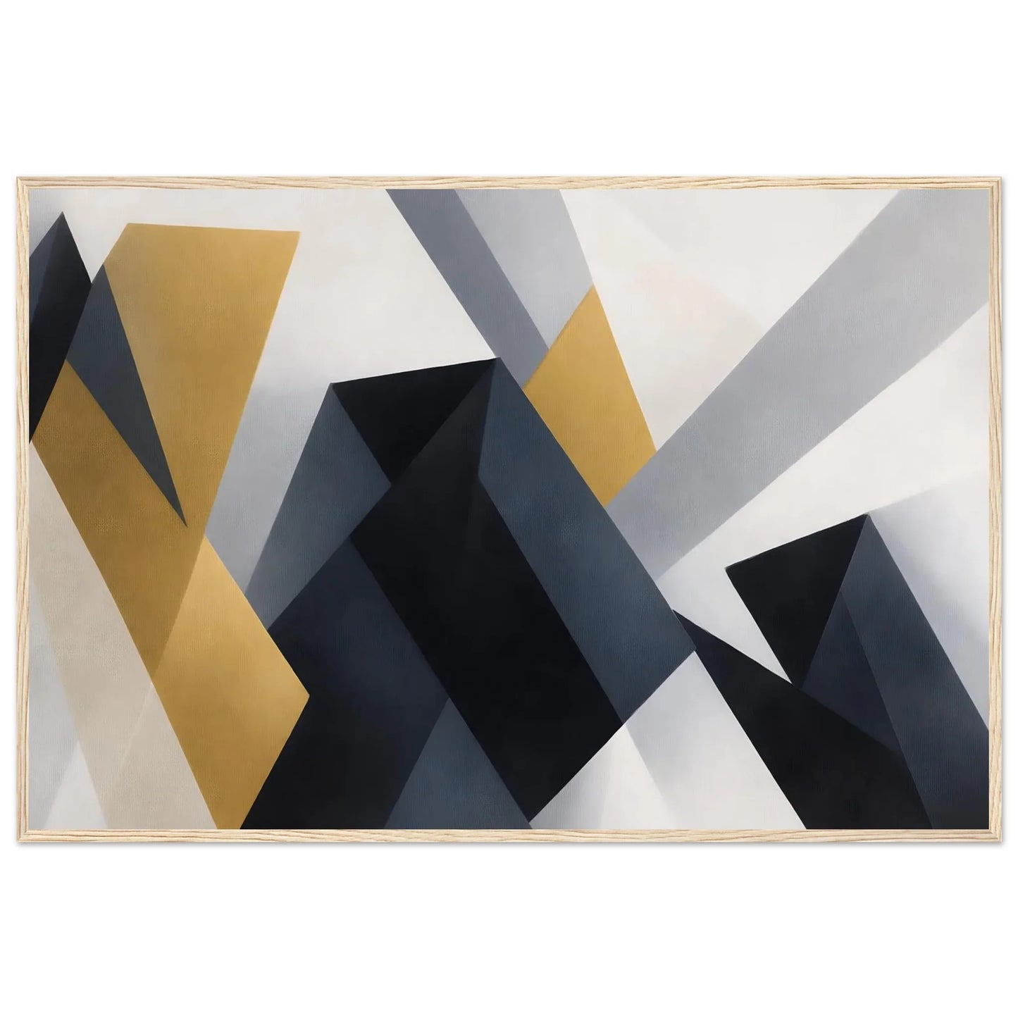 Architectural Forms geometric framed wall art in a natural wood frame