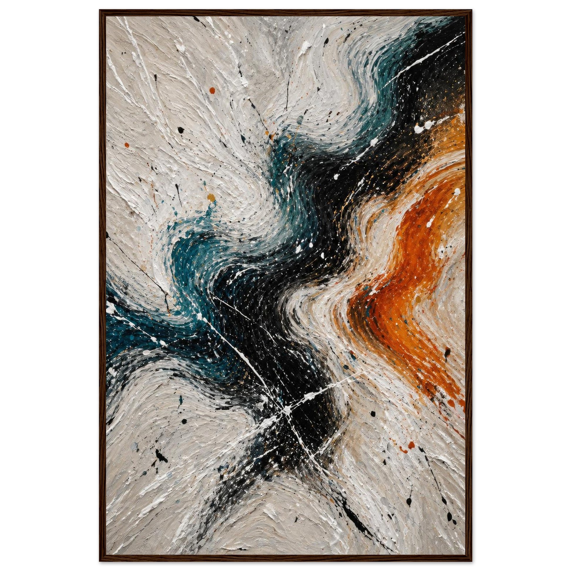 Abstract wall art with black frame modern neutral framed poster design