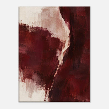 Burgundy Gesture unframed abstract canvas in burgundy and cream with pale pink accents, front view