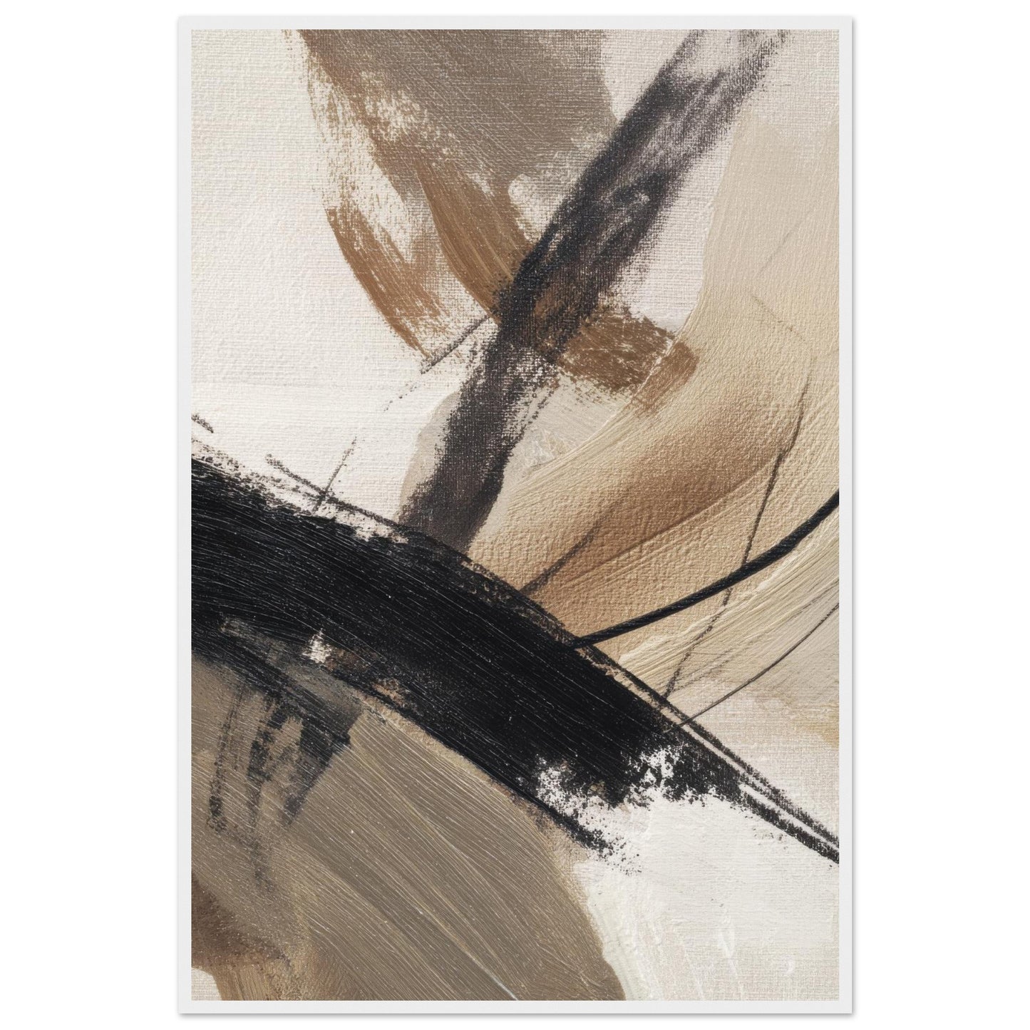 Earth Flow organic modern framed wall art in a white wooden frame