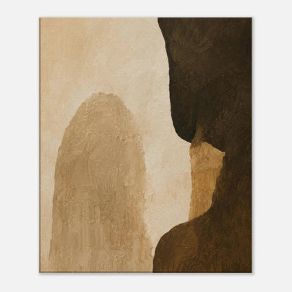 Minimalist modern canvas wall art with earthy abstract composition and warm neutral palette.