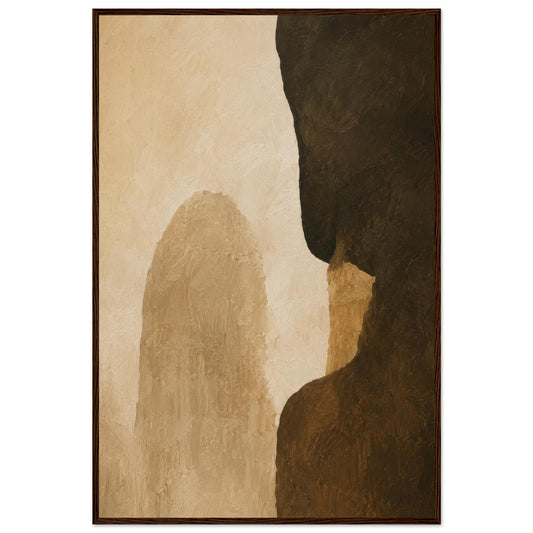 Minimalist earthy abstract poster in beige and brown tones for modern wall decor