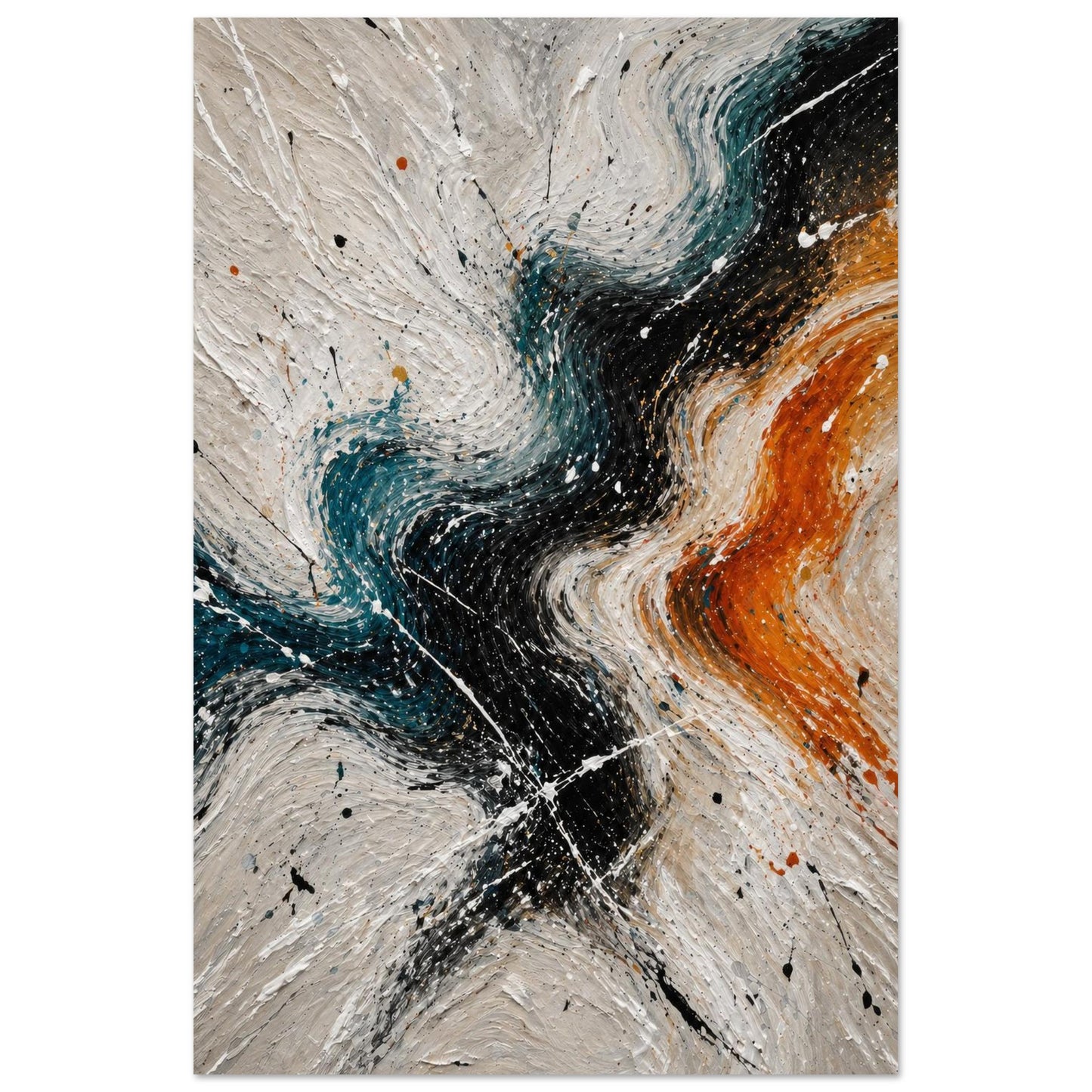 Neutral abstract wall art poster with textured brush strokes modern home decor