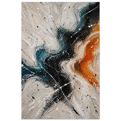 Neutral abstract wall art poster with textured brush strokes modern home decor