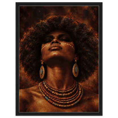Golden Aura framed canvas wall art in a black frame