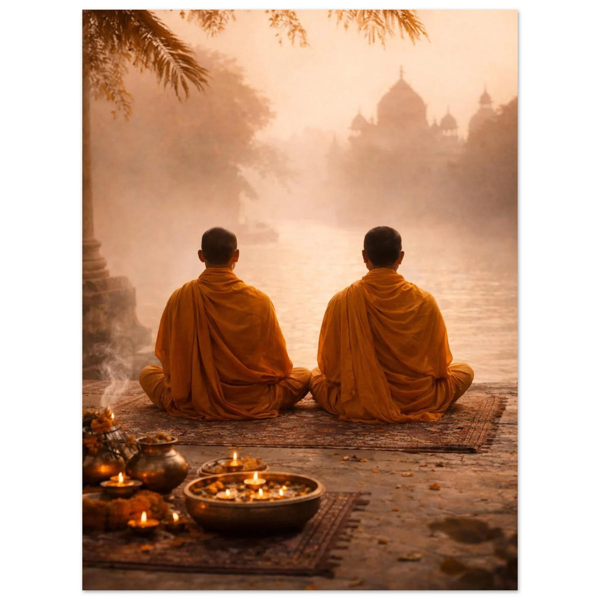 Side view of the India Sacred Silence meditation poster print