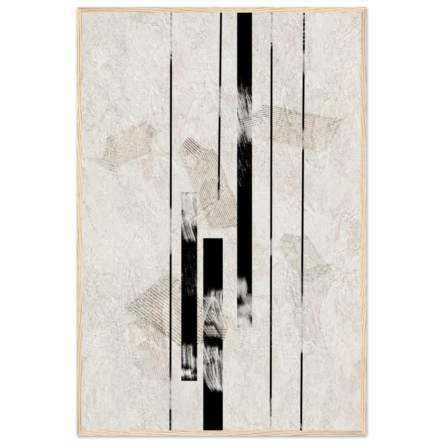 Inked Stone framed print in a natural wood frame