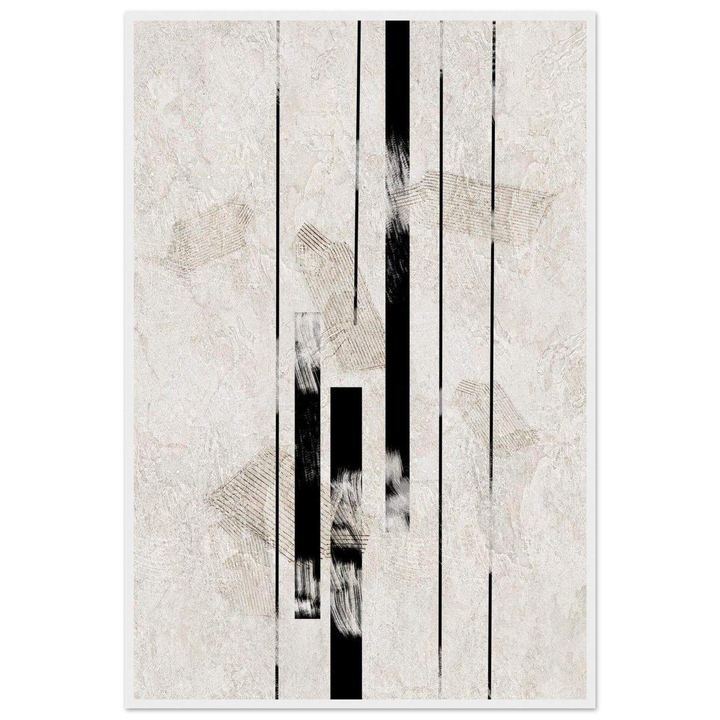 Inked Stone framed print in a white wooden frame