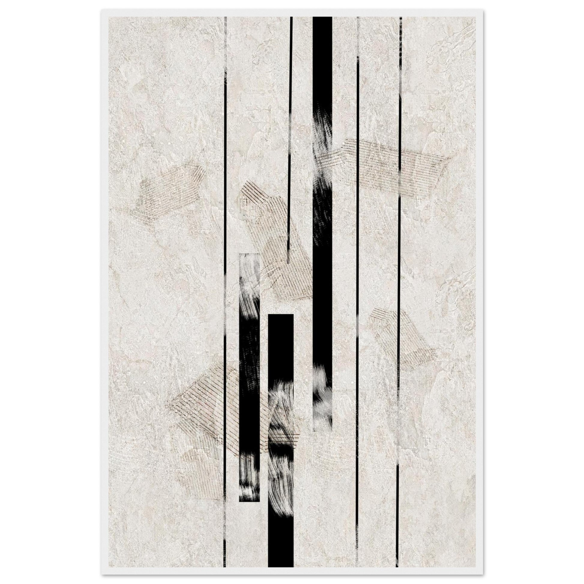 Inked Stone framed print in a white wooden frame