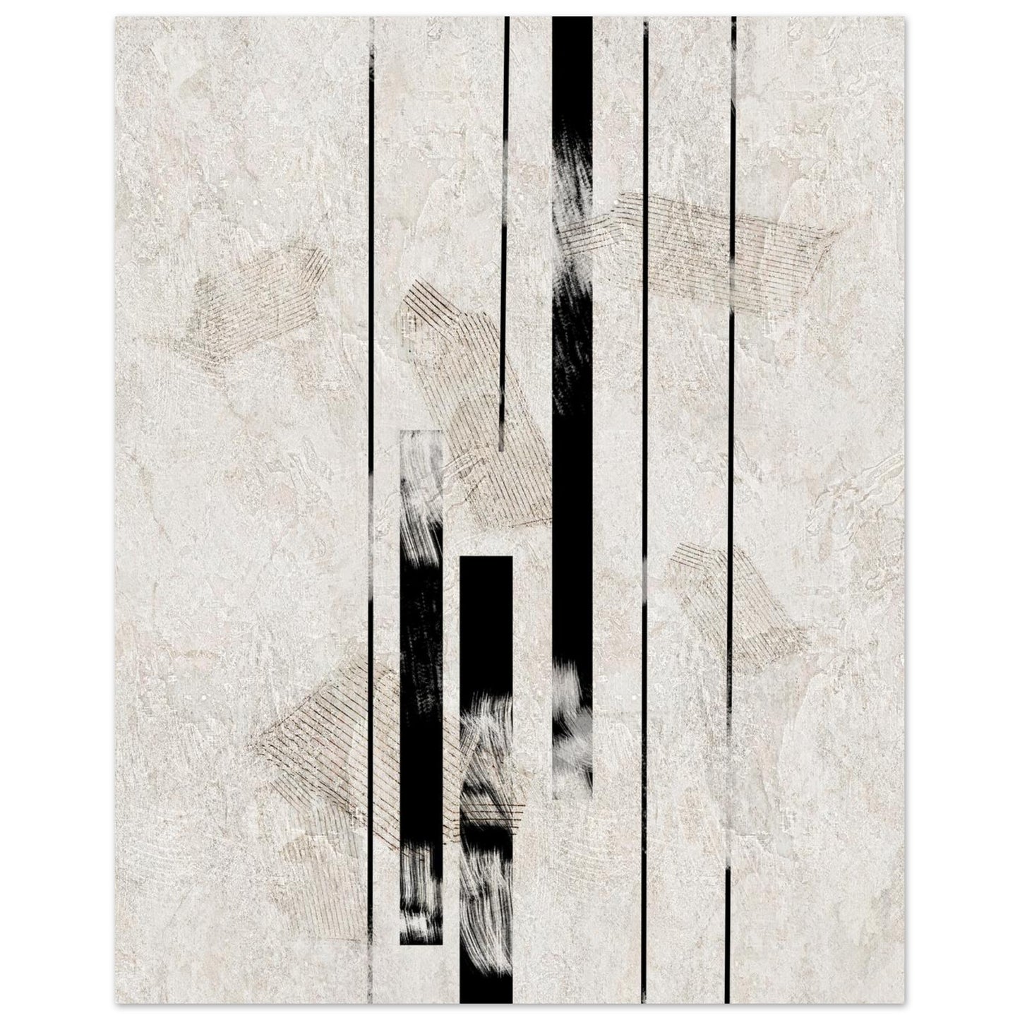 Detail of the Inked Stone poster showing beige rectangles and thin drawn lines