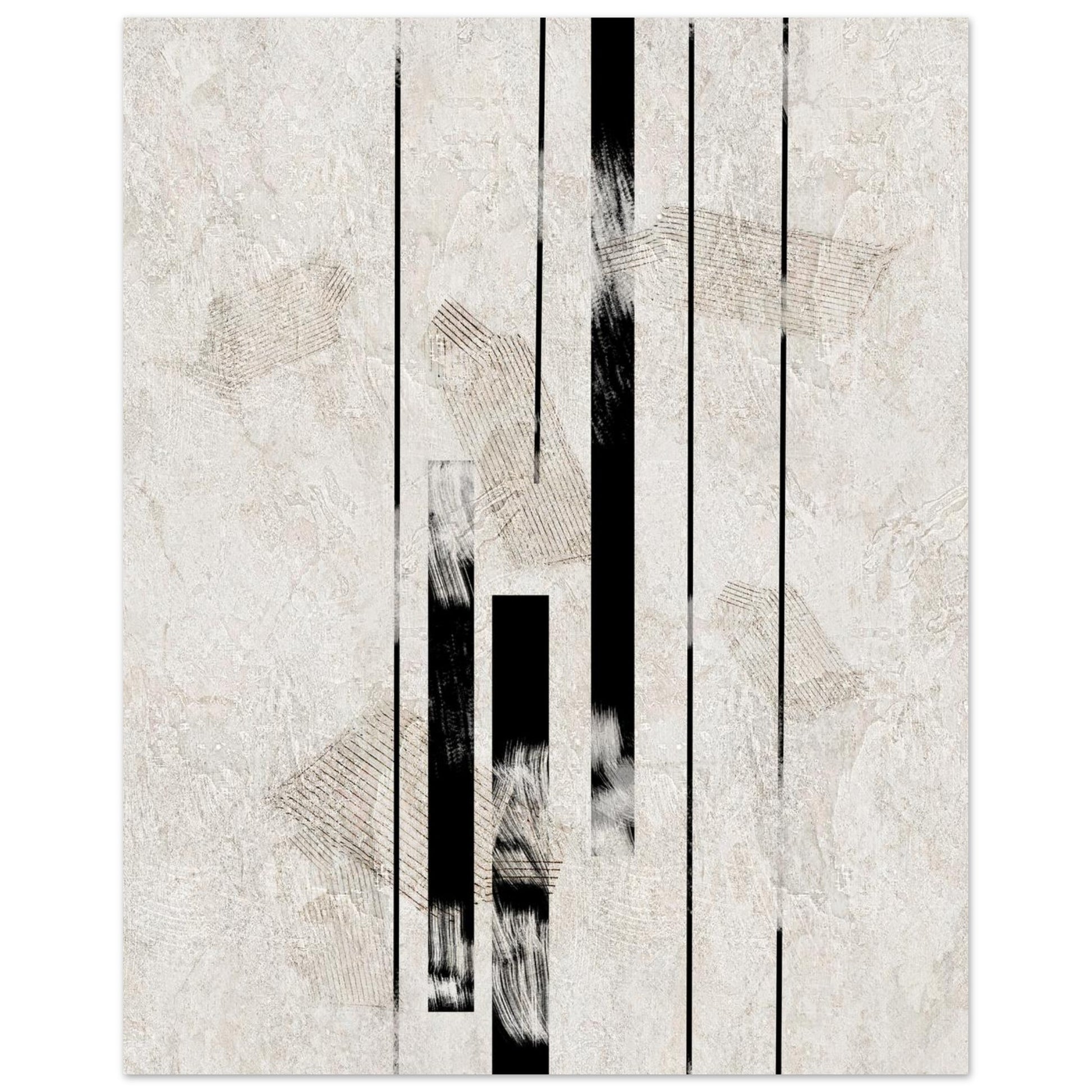 Detail of the Inked Stone poster showing beige rectangles and thin drawn lines