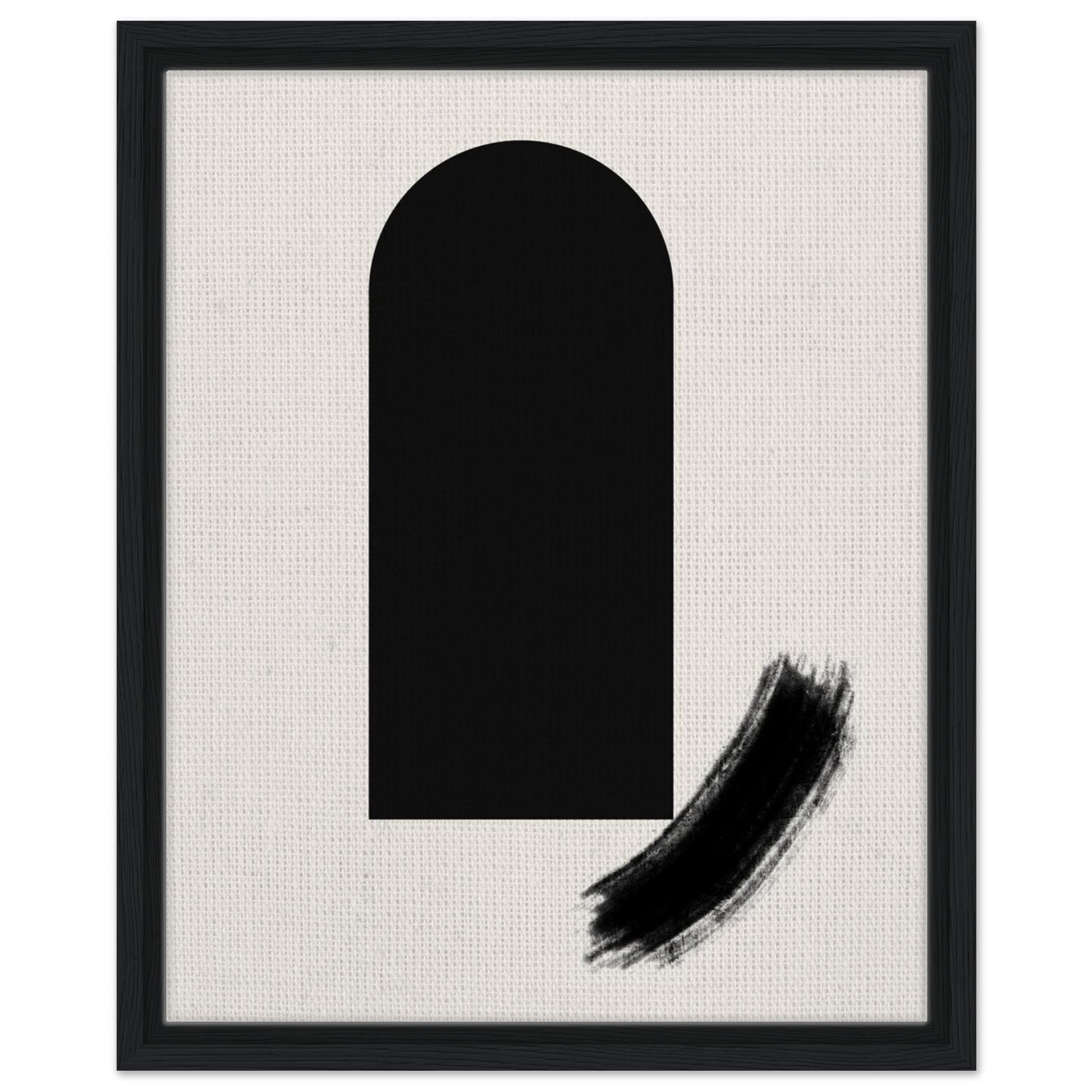 Minimal ink inspired arch artwork with bold black brush detail