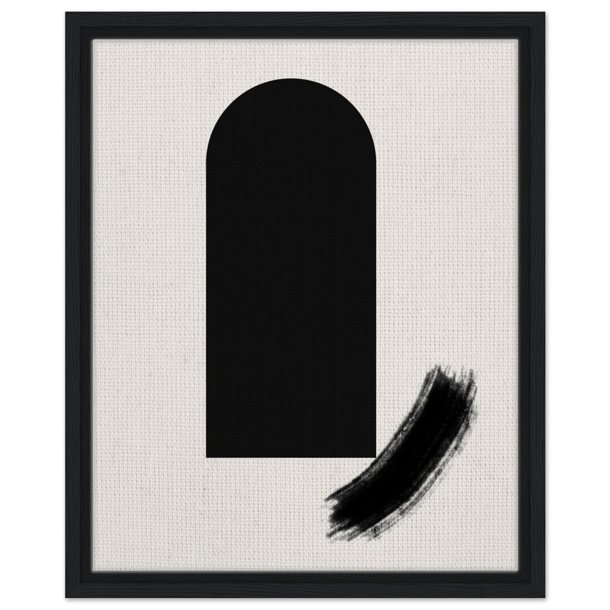 Minimal ink inspired arch artwork with bold black brush detail
