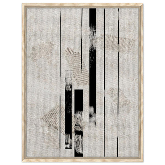 Minimalist linear abstract wall art in black beige and soft neutral tones
