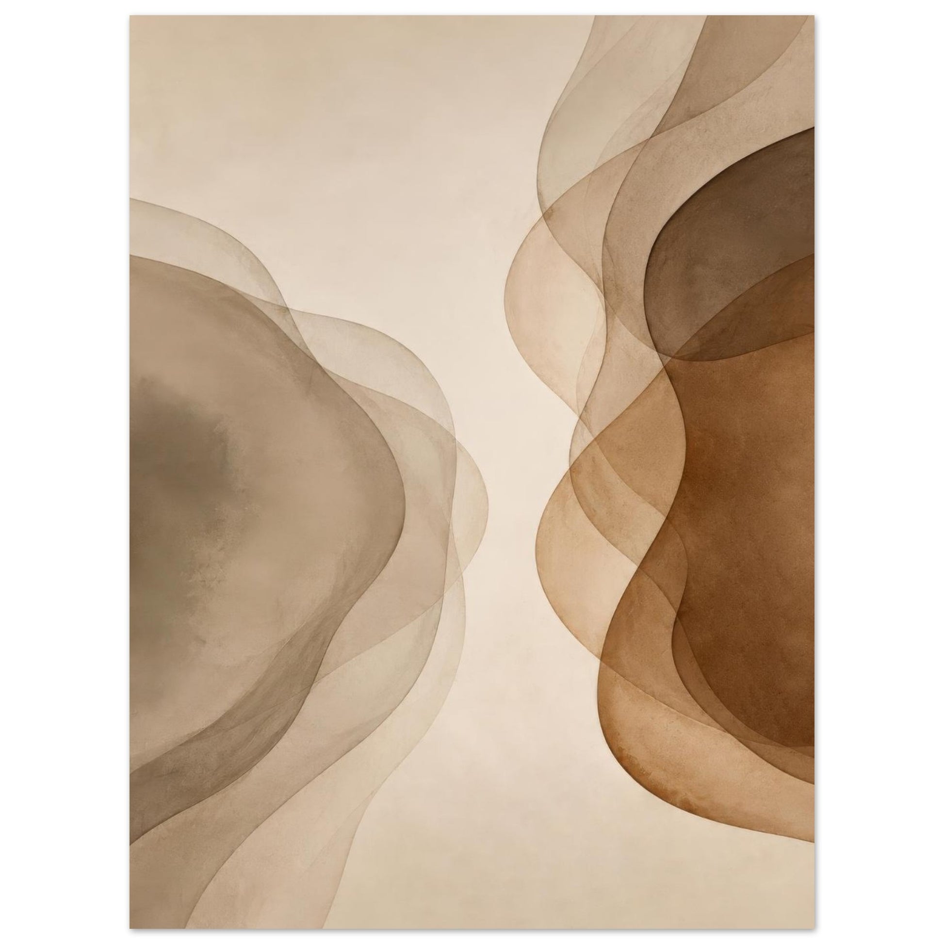 Close-up detail of Misty Veil abstract poster with flowing translucent shapes
