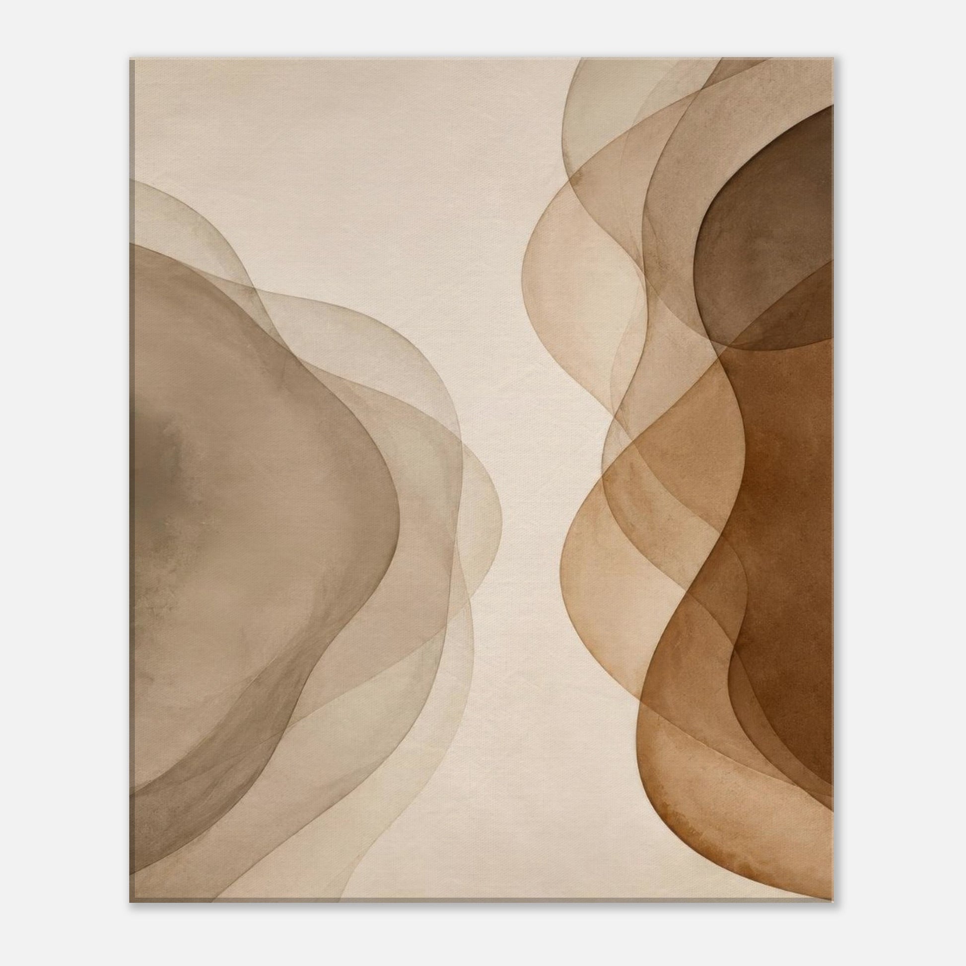Misty Veil neutral abstract canvas print with thick gallery wrap profile